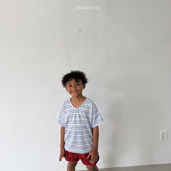 Andbutter - Korean Children Fashion - #littlefashionista - Summer V-Neck Tee - 12