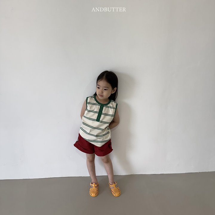 Andbutter - Korean Children Fashion - #minifashionista - Henley Stripe Sleeveless - 7