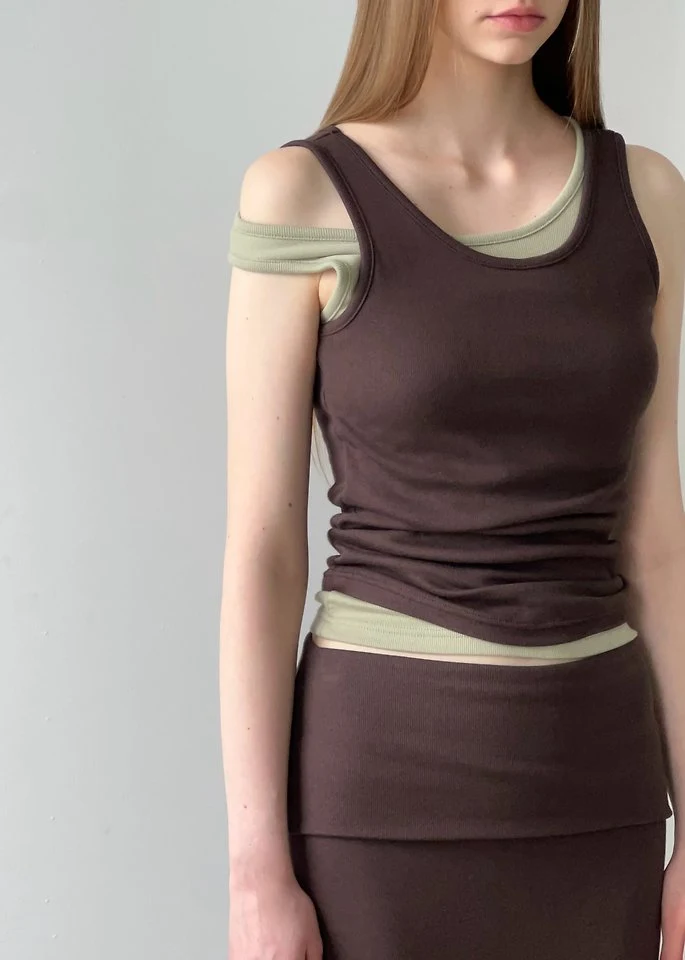 Another Avenue - Korean Women Fashion - #momslook - Moss Pad Sleeveless Top - 8