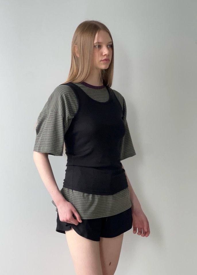 Another Avenue - Korean Women Fashion - #momslook - Dyed Stripe Tee - 7