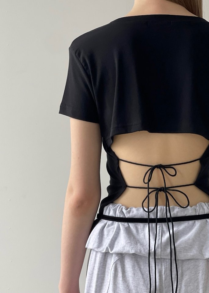 Another Avenue - Korean Women Fashion - #momslook - Back Cut-Out Tee - 11