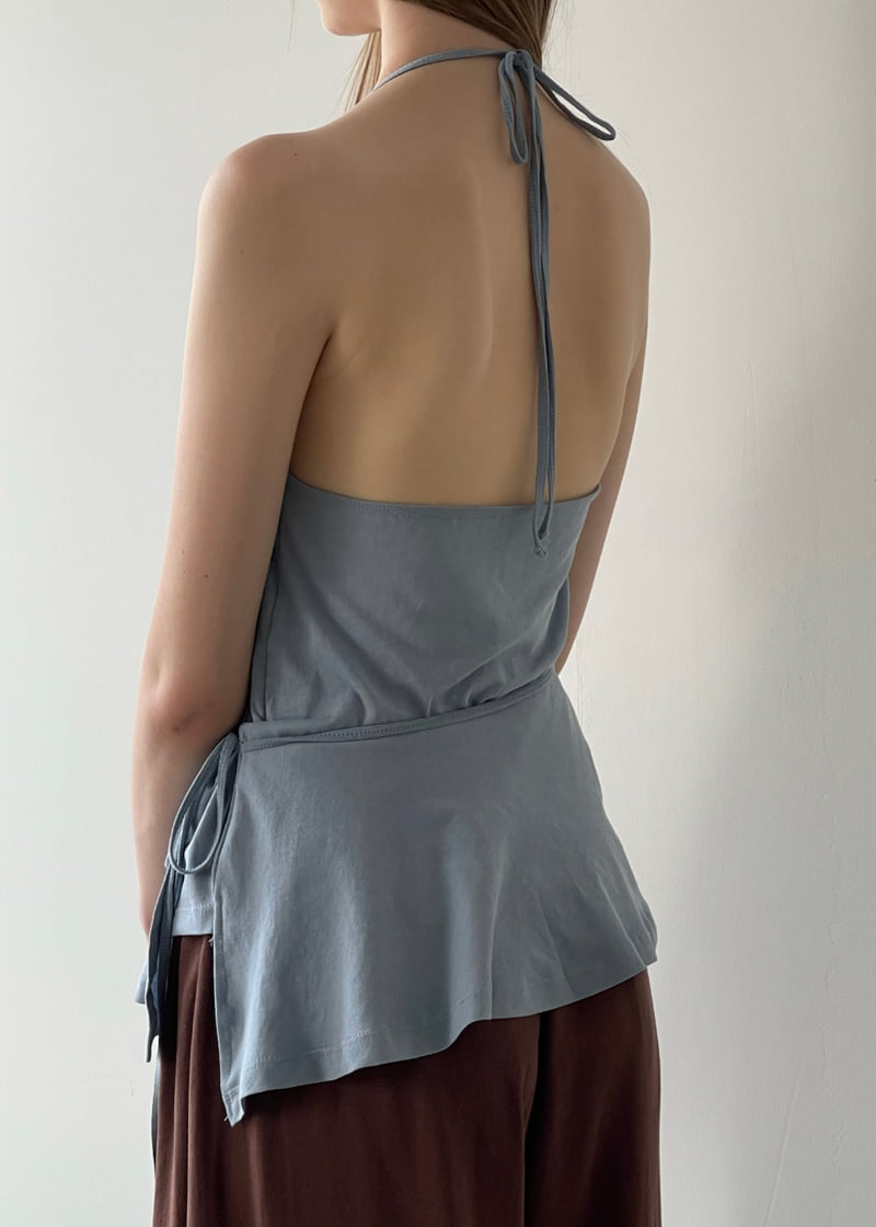 Another Avenue - Korean Women Fashion - #momslook - Halter Wrap Sleeveless Top - 11