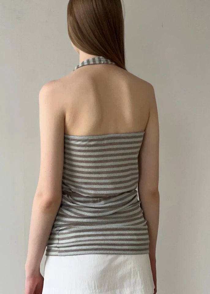 Another Avenue - Korean Women Fashion - #romanticstyle - Halter Belt Knit Top - 3