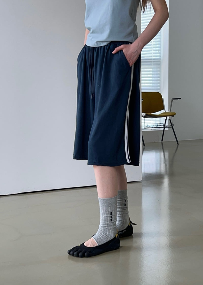 Another Avenue - Korean Women Fashion - #womensfashion - Three Tape Bermuda Pants - 10