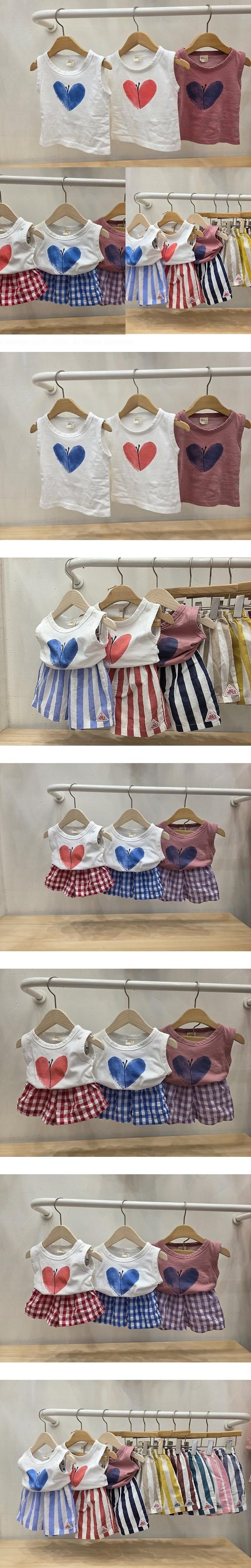 Atree - Korean Baby Fashion - #onlinebabyboutique - Heart Sleeveless Tee