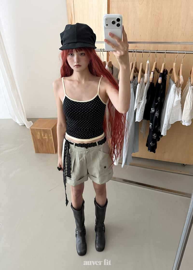 Auver_Fit - Korean Women Fashion - #momslook - Swim Dot Sleeveless Top - 10