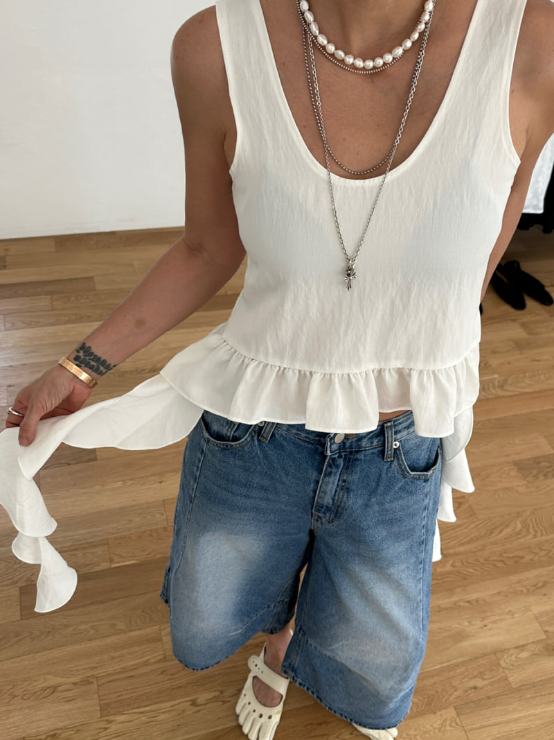 Auver_Fit - Korean Women Fashion - #momslook - Bermuda Pintuck Denim Pants - 10