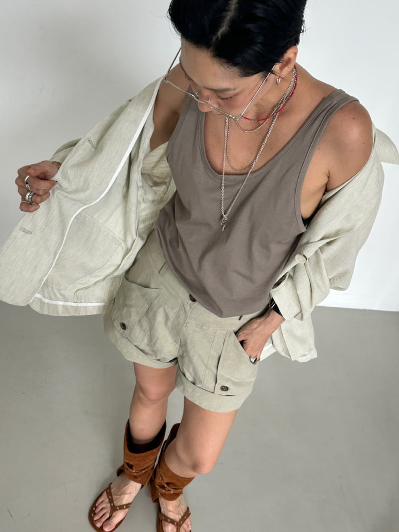 Auver_Fit - Korean Women Fashion - #momslook - Linen Pocket Field Jacket - 11