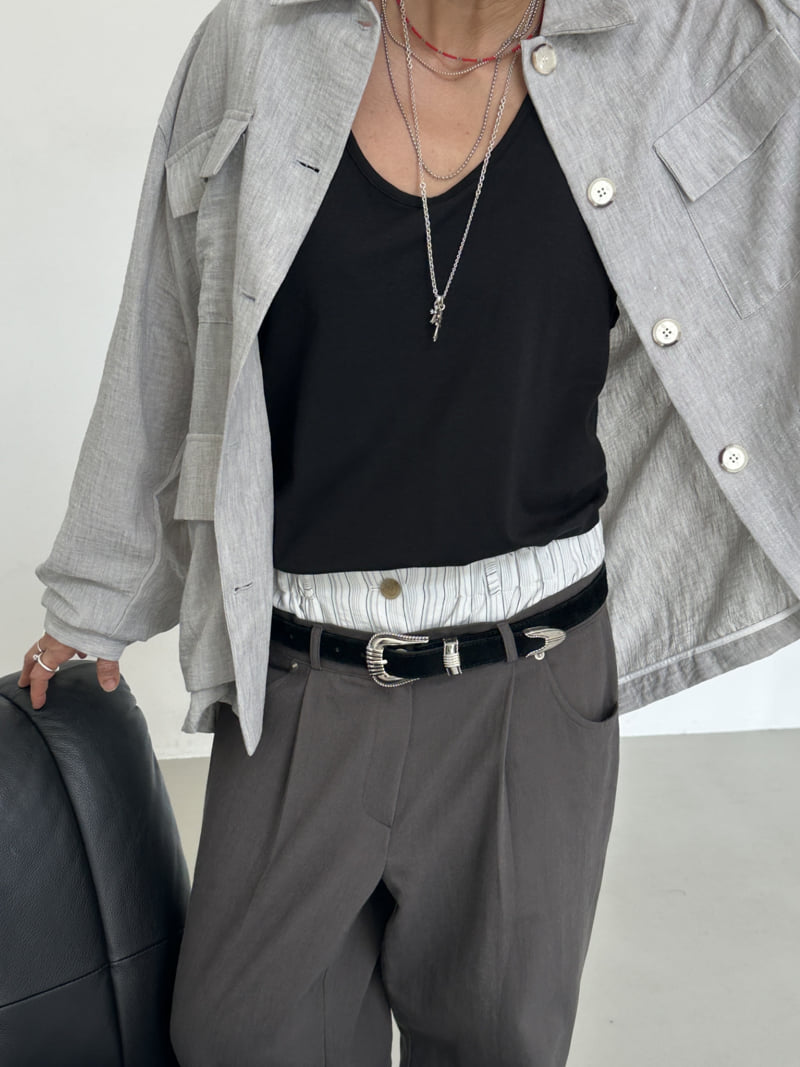 Auver_Fit - Korean Women Fashion - #momslook - Linen Pocket Field Jacket - 5
