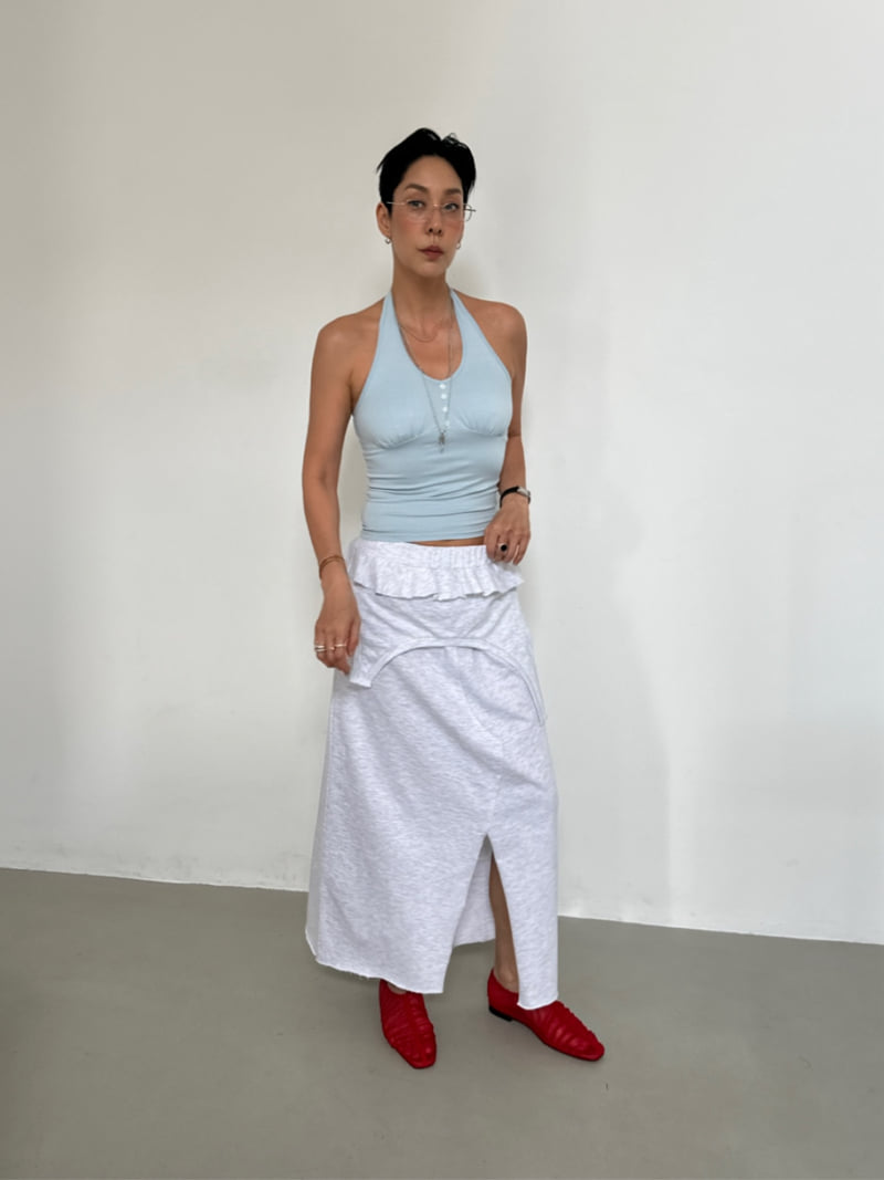 Auver_Fit - Korean Women Fashion - #momslook - Halter Shirring Sleeveless Top - 8