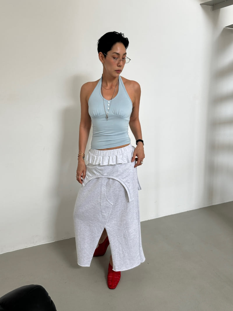 Auver_Fit - Korean Women Fashion - #momslook - Sleeveless Long Skirt - 5