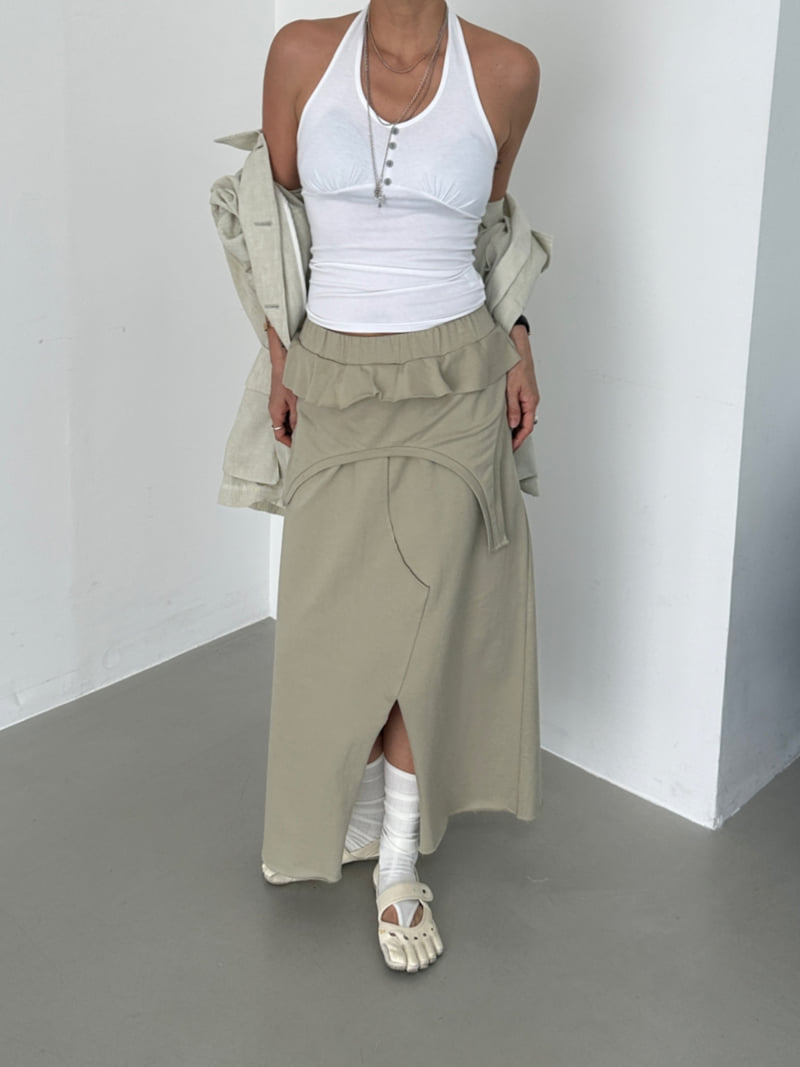 Auver_Fit - Korean Women Fashion - #momslook - Sleeveless Long Skirt - 9