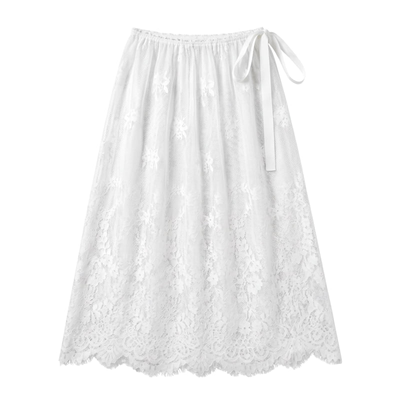 Auver_Fit - Korean Women Fashion - #momslook - Lace Wrap Skirt - 2