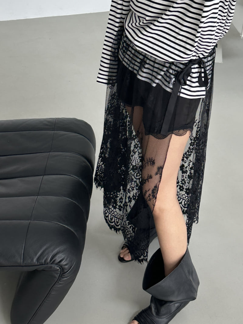 Auver_Fit - Korean Women Fashion - #momslook - Lace Wrap Skirt - 6