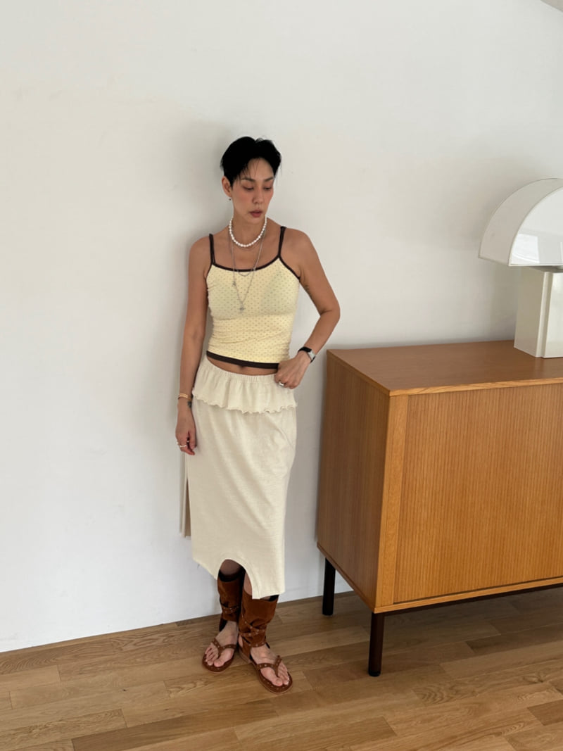 Auver_Fit - Korean Women Fashion - #momslook - Pigment Sleeveless Skirt Set - 8