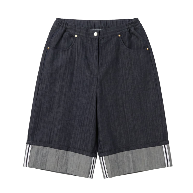 Auver_Fit - Korean Women Fashion - #momslook - Cuffed Bermuda Shorts - 2