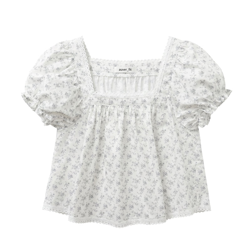 Auver_Fit - Korean Women Fashion - #restrostyle - Reina Square-Neck Blouse - 2