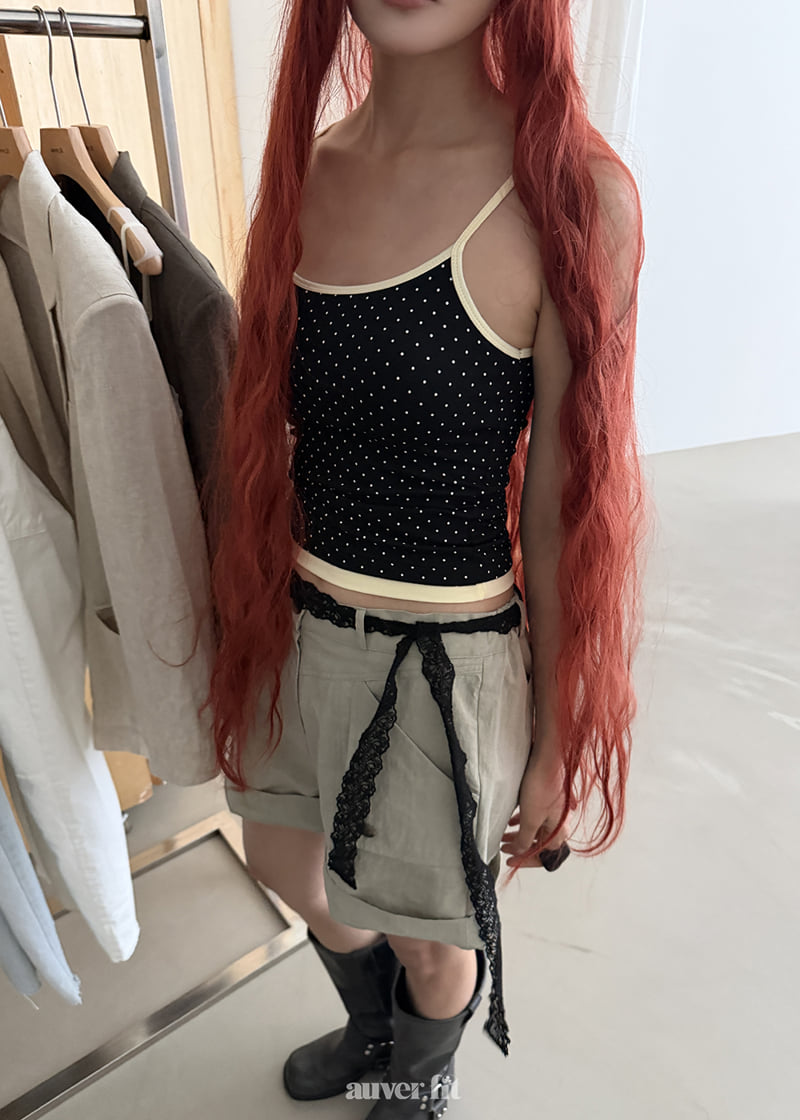 Auver_Fit - Korean Women Fashion - #romanticstyle - Swim Dot Sleeveless Top - 6