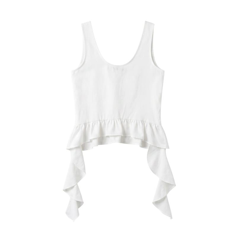 Auver_Fit - Korean Women Fashion - #romanticstyle - Muse Frill Sleeveless Top