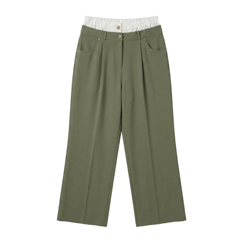 Auver_Fit - Korean Women Fashion - #shopsmall - Double Waist Pants - 3
