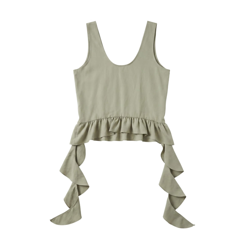 Auver_Fit - Korean Women Fashion - #shopsmall - Muse Frill Sleeveless Top - 2