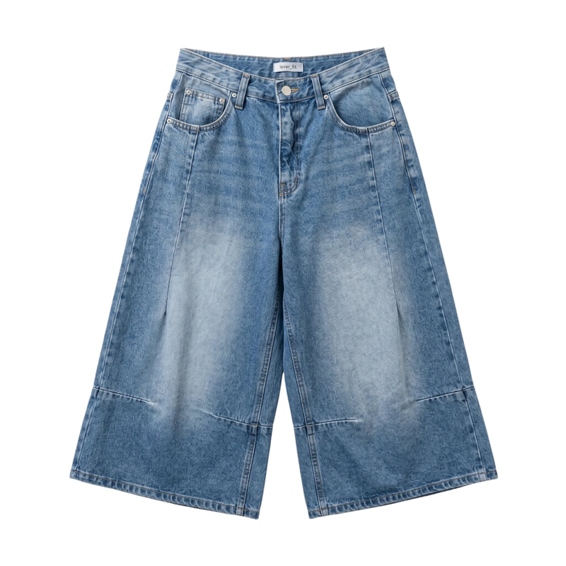 Auver_Fit - Korean Women Fashion - #shopsmall - Bermuda Pintuck Denim Pants