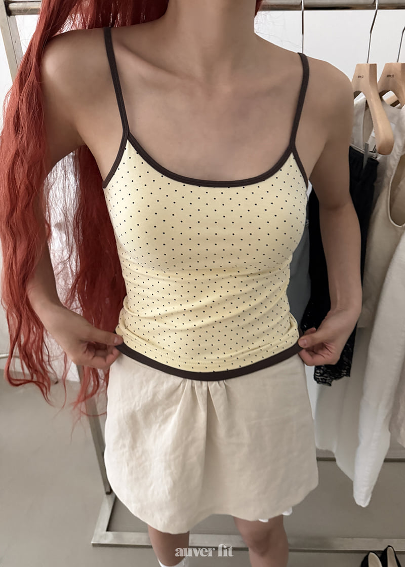 Auver_Fit - Korean Women Fashion - #womensfashion - Swim Dot Sleeveless Top