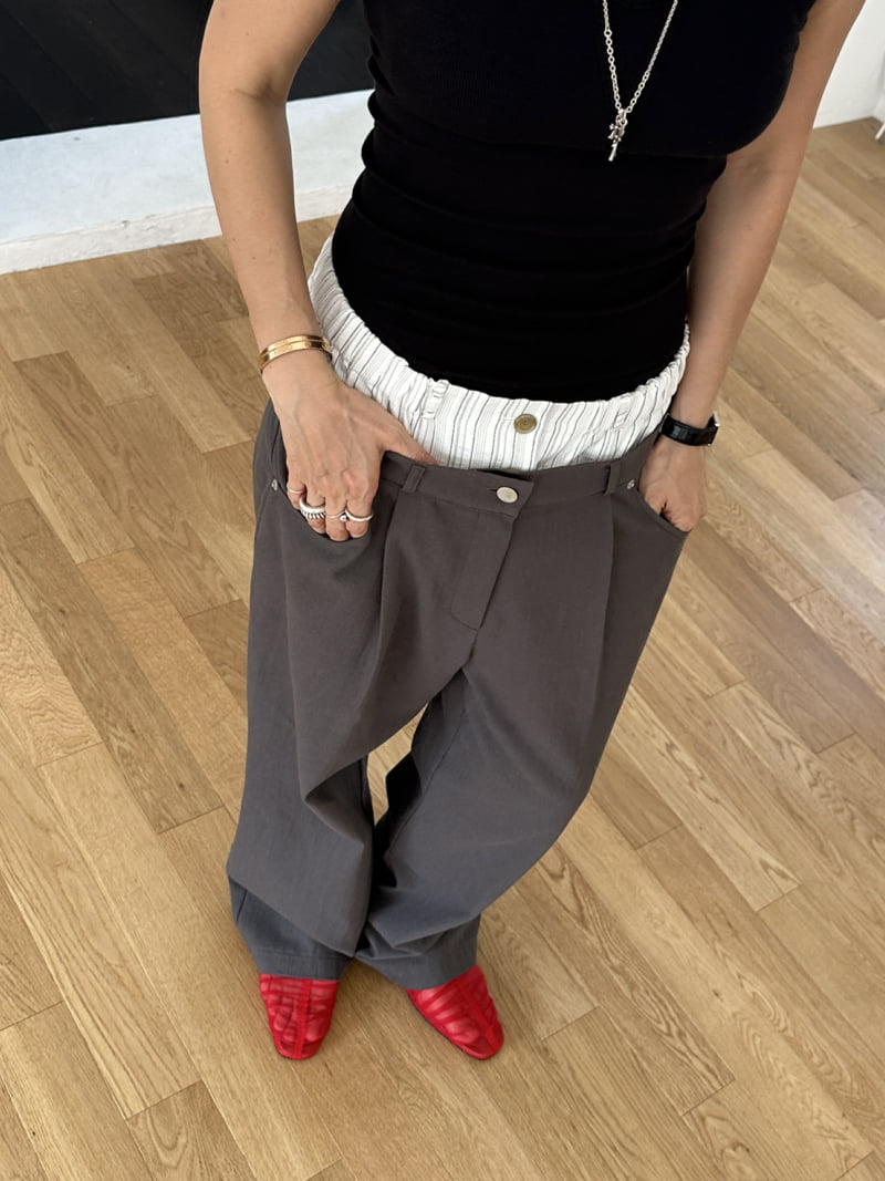 Auver_Fit - Korean Women Fashion - #womensfashion - Double Waist Pants - 11