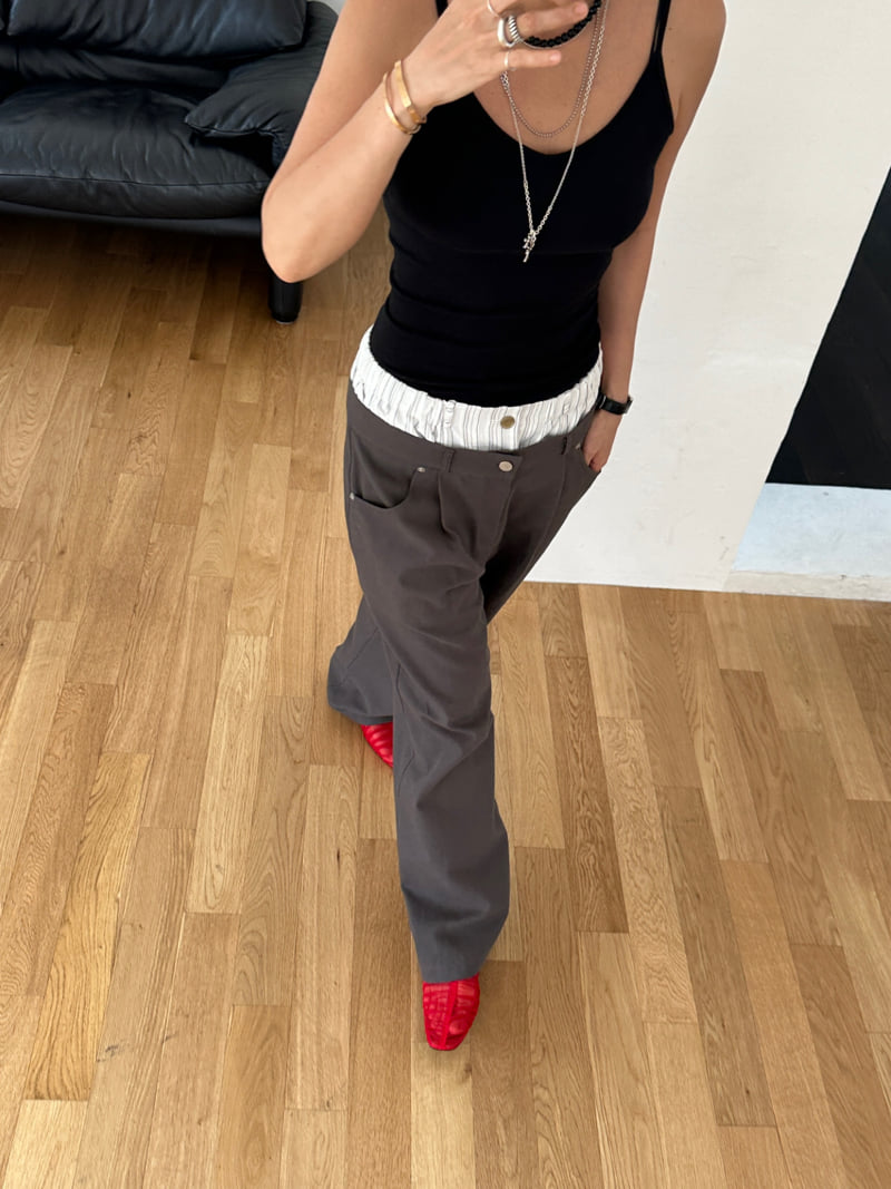 Auver_Fit - Korean Women Fashion - #womensfashion - Double Waist Pants - 9