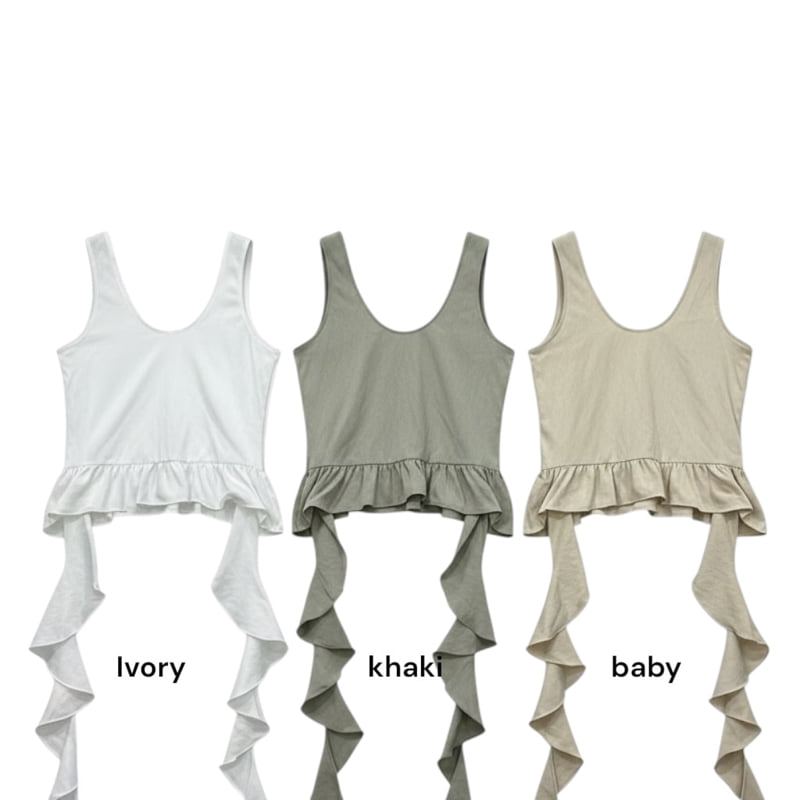 Auver_Fit - Korean Women Fashion - #womensfashion - Muse Frill Sleeveless Top - 12
