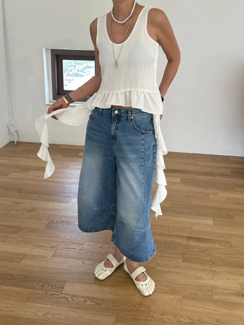 Auver_Fit - Korean Women Fashion - #womensfashion - Bermuda Pintuck Denim Pants - 9