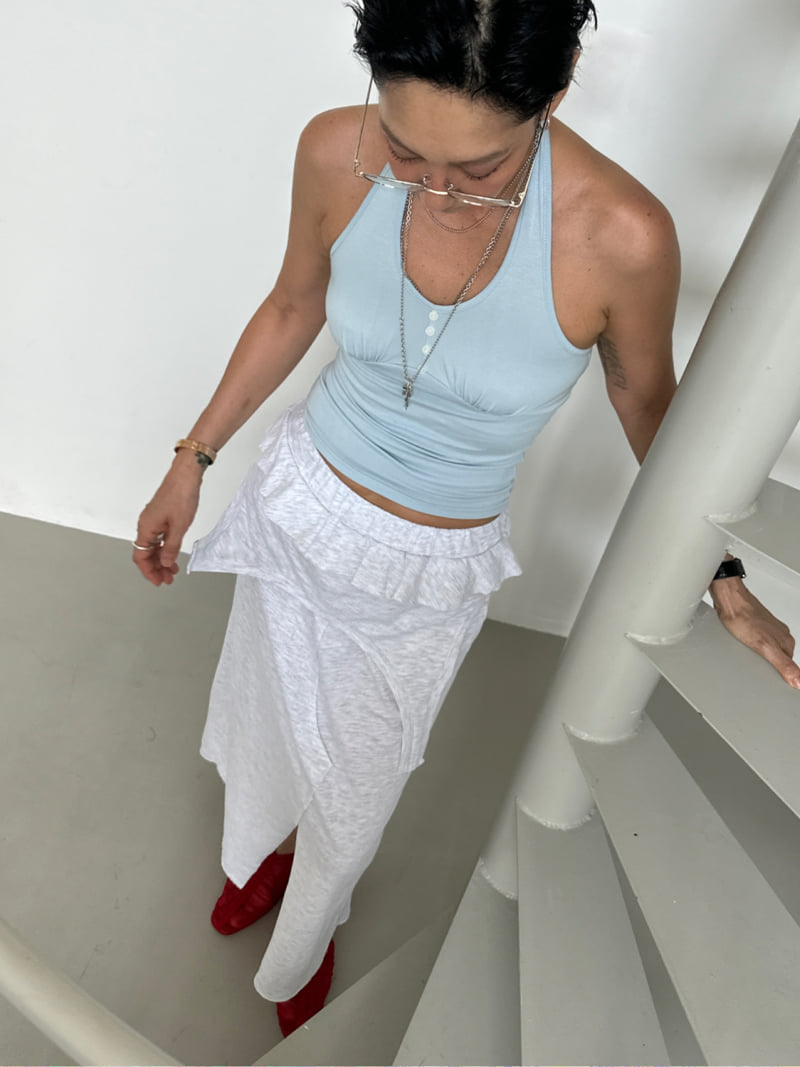 Auver_Fit - Korean Women Fashion - #womensfashion - Halter Shirring Sleeveless Top - 9