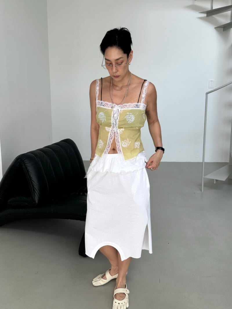 Auver_Fit - Korean Women Fashion - #womensfashion - Pigment Sleeveless Skirt Set - 11