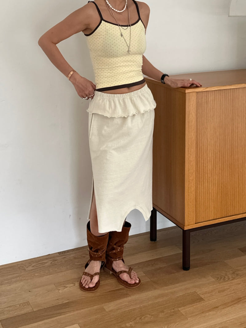 Auver_Fit - Korean Women Fashion - #womensfashion - Pigment Sleeveless Skirt Set - 7