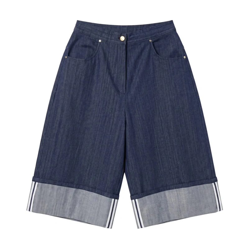 Auver_Fit - Korean Women Fashion - #womensfashion - Cuffed Bermuda Shorts
