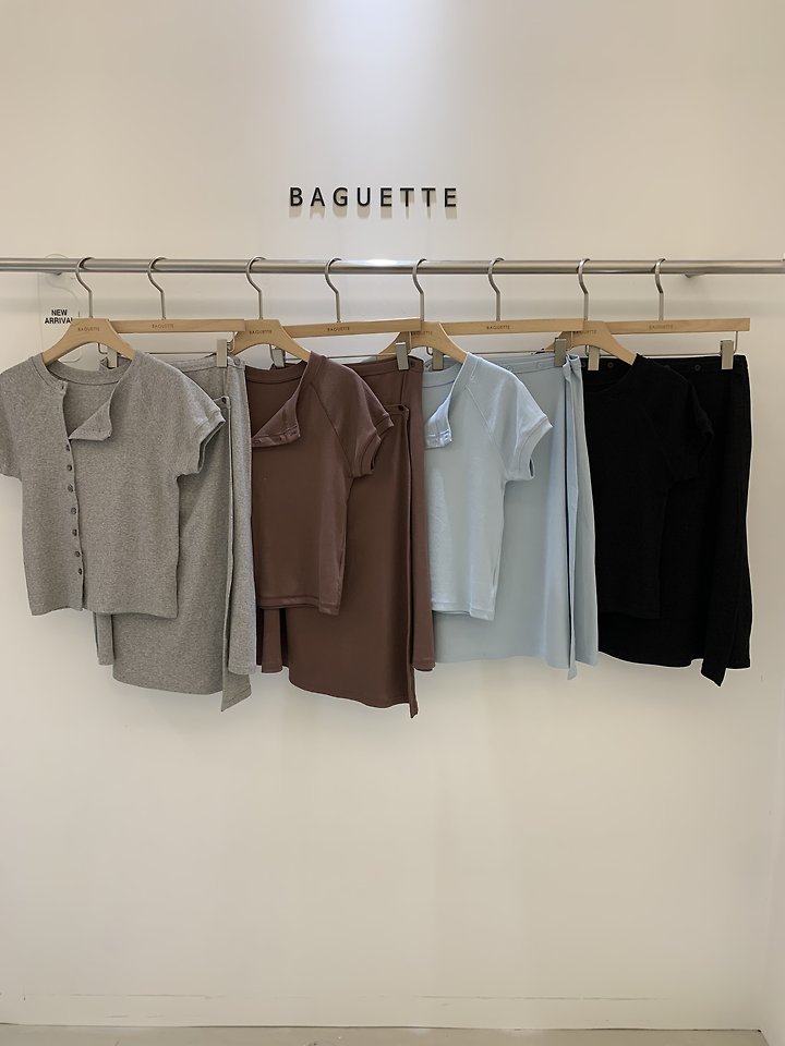 Baguette - Korean Women Fashion - #momslook - Button Set (Cardigan + Skirt)