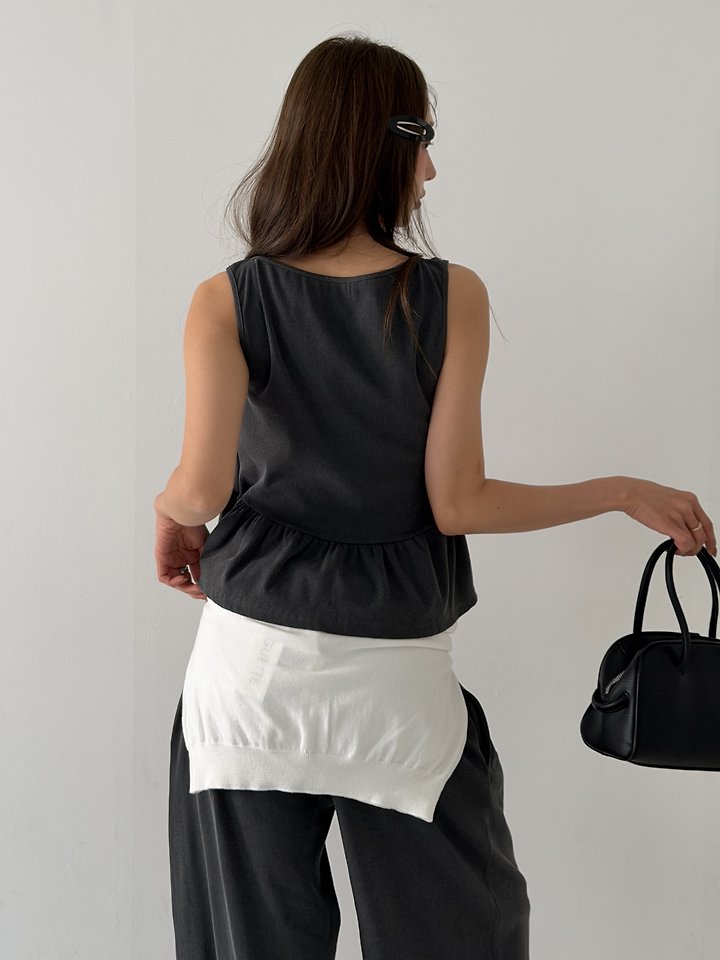 Baguette - Korean Women Fashion - #womensfashion - Lauren Ribbed Set (Sleeveless Top + Pants) - 4
