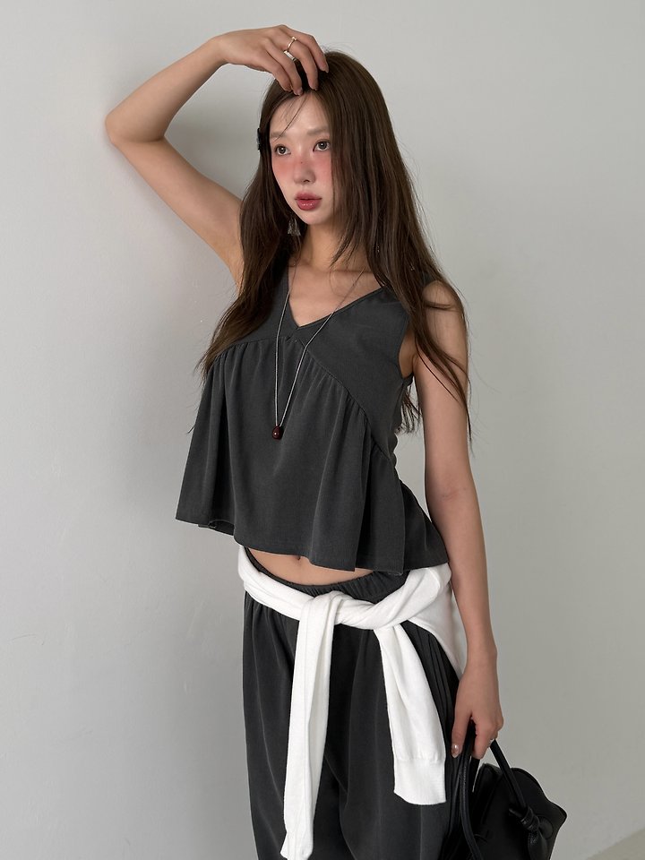 Baguette - Korean Women Fashion - #momslook - Lauren Ribbed Set (Sleeveless Top + Pants) - 6