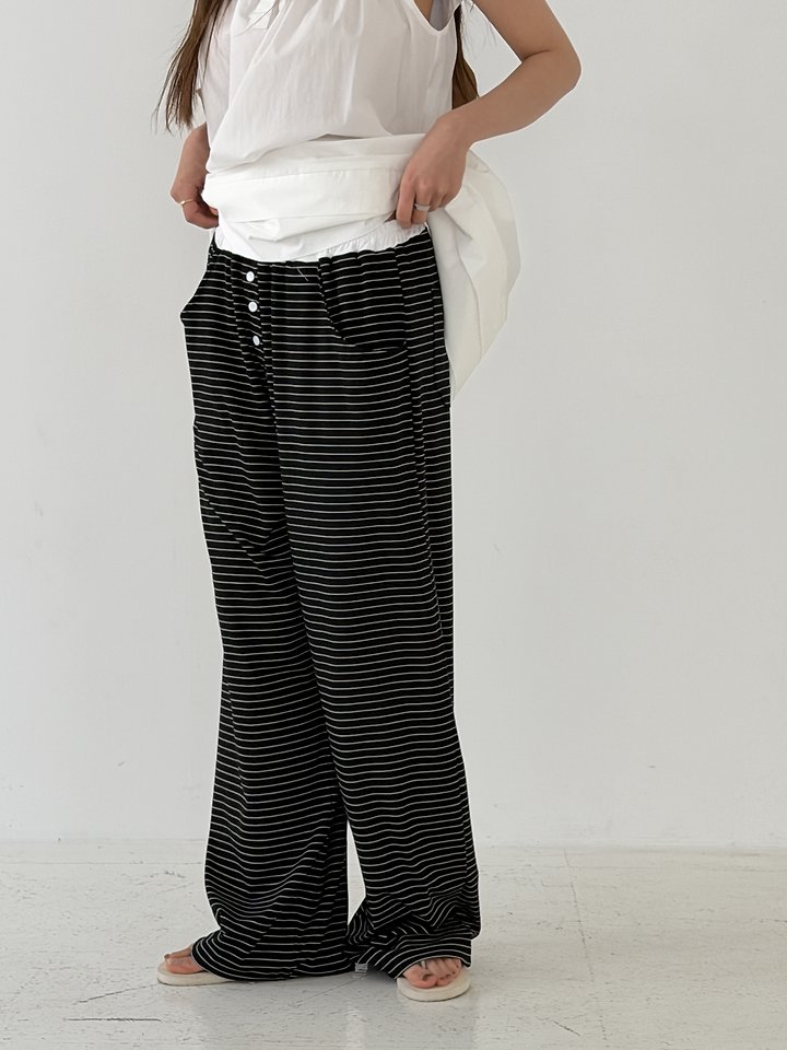 Baguette - Korean Women Fashion - #momslook - Striped Jogger Pants - 11