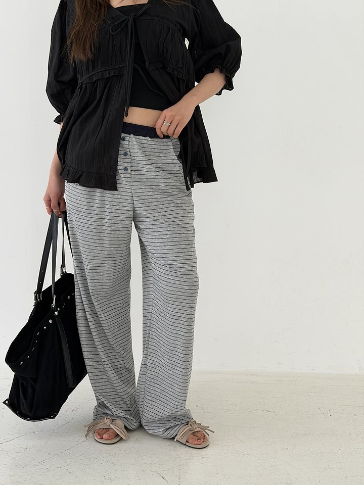 Baguette - Korean Women Fashion - #momslook - Striped Jogger Pants - 3
