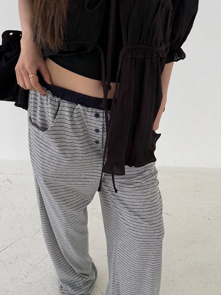 Baguette - Korean Women Fashion - #momslook - Striped Jogger Pants - 5