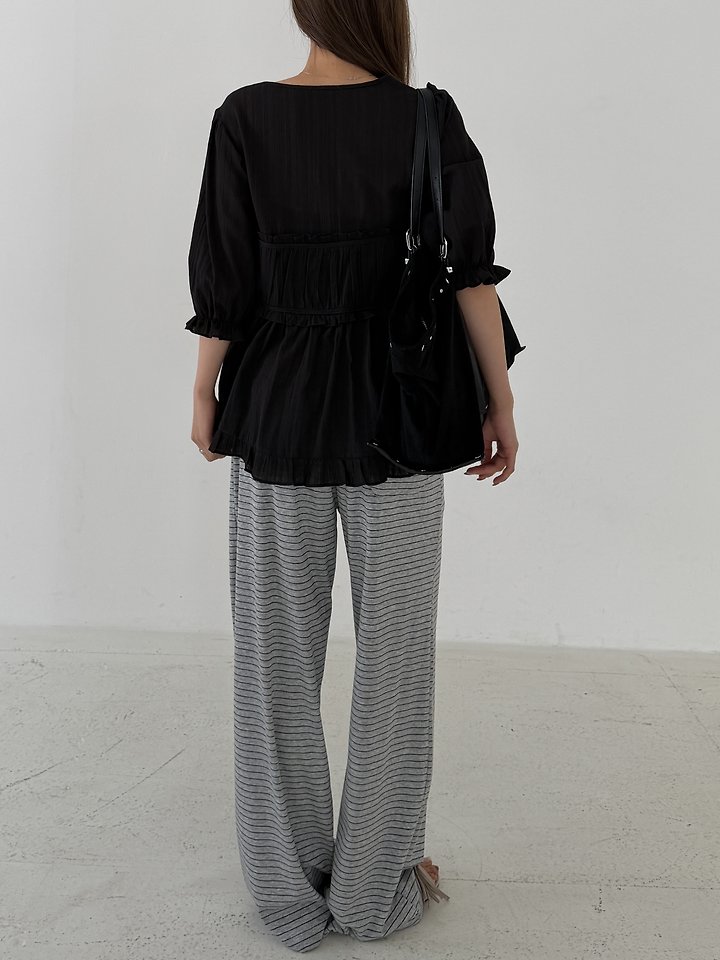 Baguette - Korean Women Fashion - #momslook - Striped Jogger Pants - 7