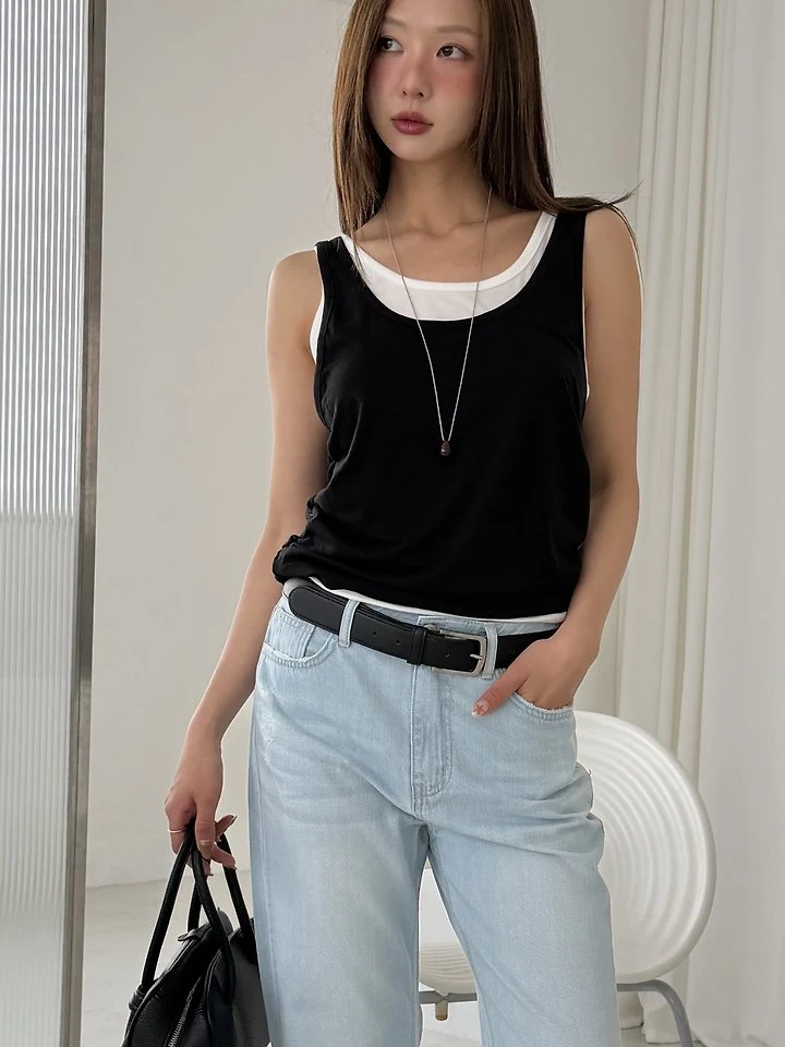 Baguette - Korean Women Fashion - #momslook - Double Shirring Sleeveless Top - 12