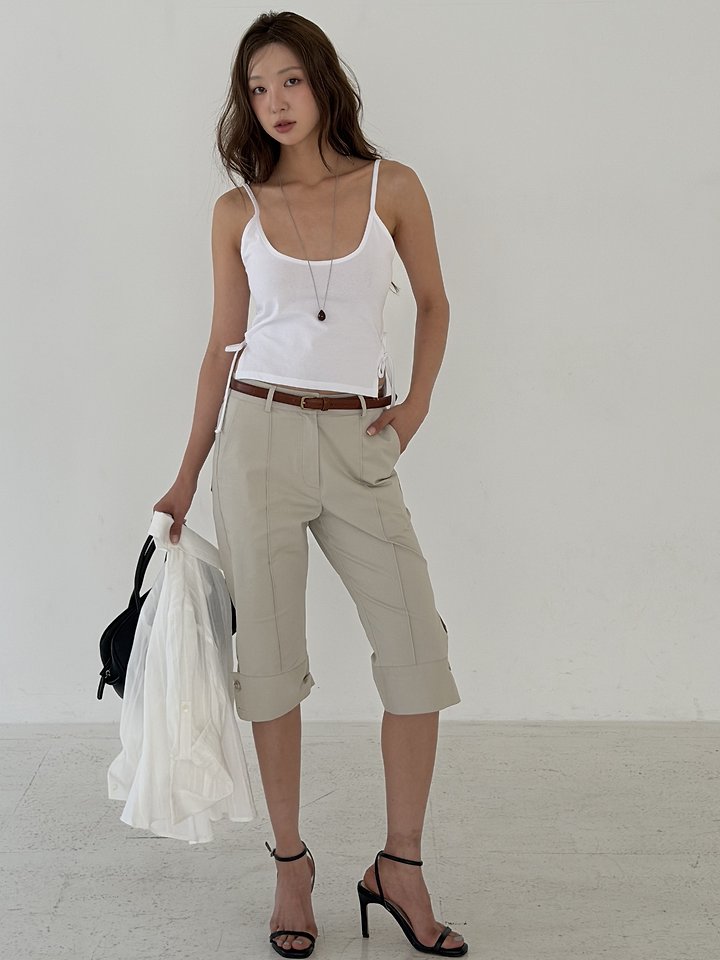 Baguette - Korean Women Fashion - #momslook - Capri Button Pants - 11