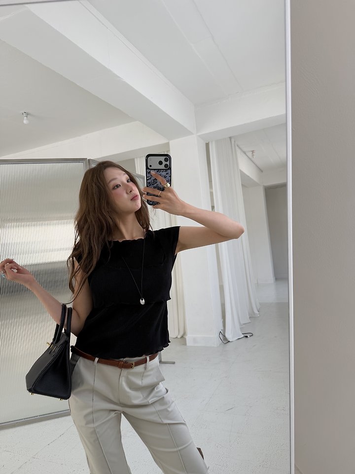 Baguette - Korean Women Fashion - #momslook - Wave Tee - 3