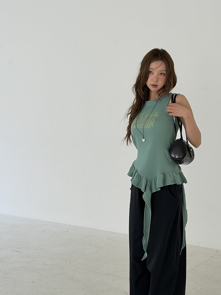 Baguette - Korean Women Fashion - #momslook - Plant Sleeveless Top - 6