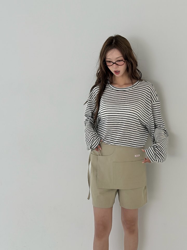 Baguette - Korean Women Fashion - #momslook - Summer Stripe Side-Slit Tee - 2