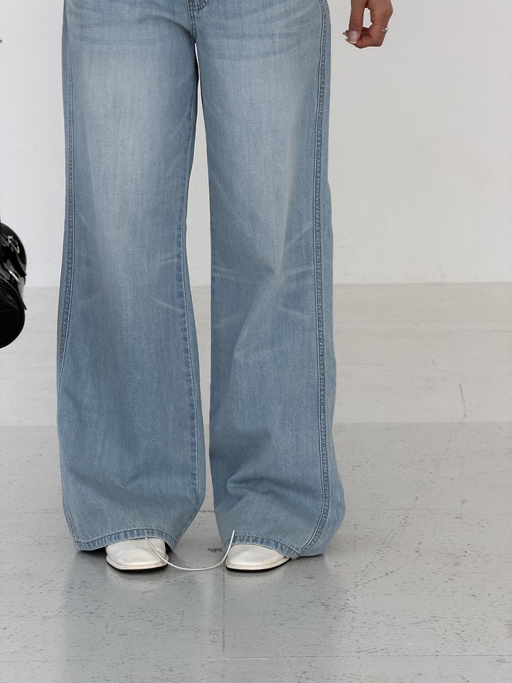 Baguette - Korean Women Fashion - #momslook - Summer Low-Rise Wide Denim - 5
