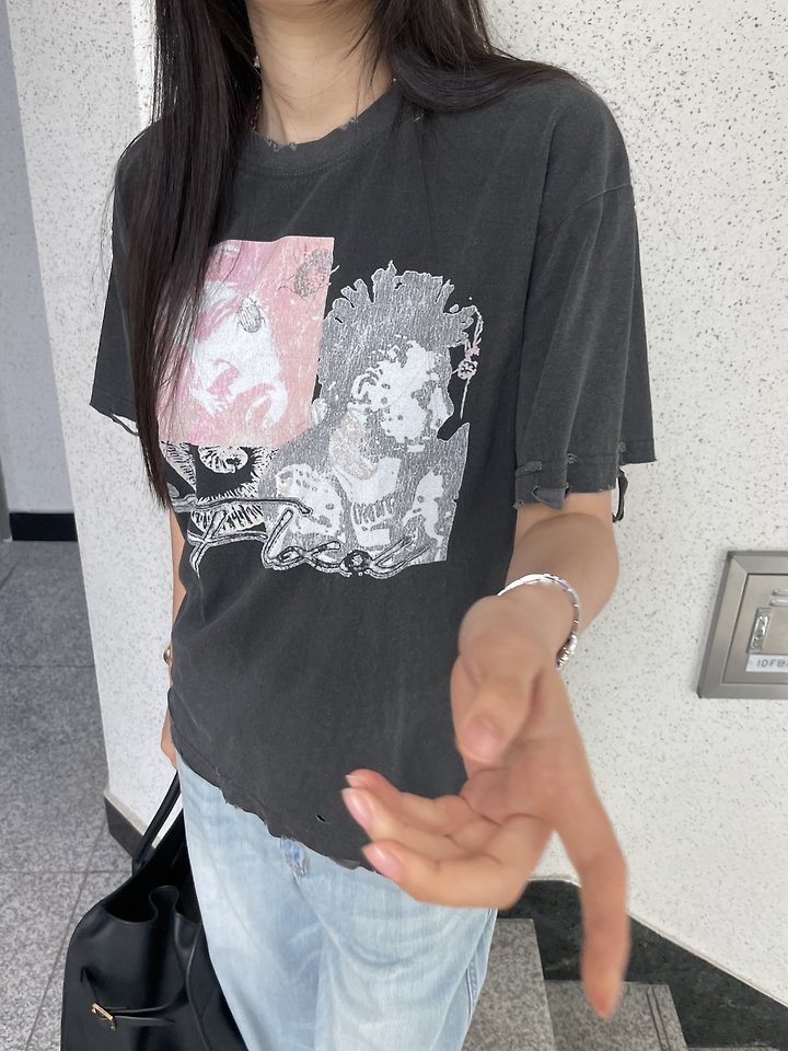 Baguette - Korean Women Fashion - #womensfashion - Alex Vintage Tee - 4