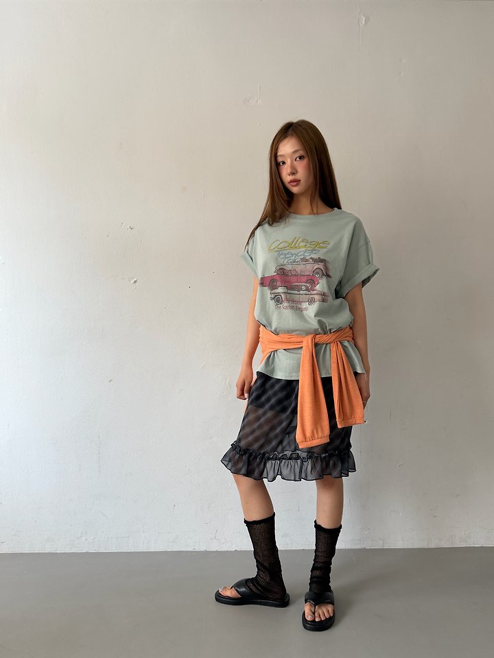 Baguette - Korean Women Fashion - #romanticstyle - Check Frill Skirt - 7